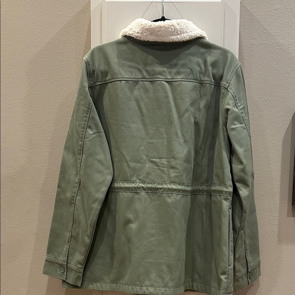 Nwt Hang Ten Olive Jacket with Cream Sherpa Collar, fleece lined, Size XL - Picture 5 of 9
